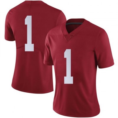 NCAA Women's Alabama Crimson Tide #1 Ben Davis Stitched College Nike Authentic No Name Crimson Football Jersey FA17X24FV